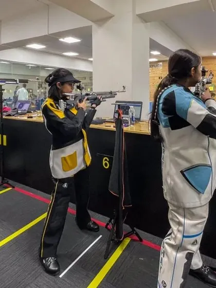 Another angle of the shooting line, showing the focus and discipline of young athletes during a national competition held at my range.