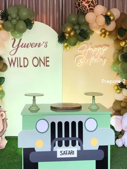 Explore my jungle, safari, and animal themed decorations. I use a variety of elements like character cutouts, welcome signs, and custom props to create a fun and wild adventure.
