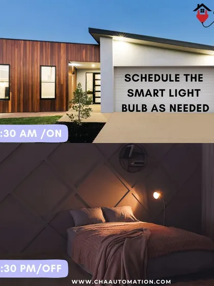 Schedule your smart light bulbs as needed to fit your daily rhythm. This example shows lights automatically turning on at 6:30 AM to wake you up and turning off at 11:30 PM to help you wind down.