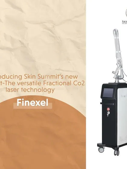 Investing in the right technology is key to delivering the best results. This is our Finexel Fractional CO2 laser machine. It is a versatile and powerful tool we use for skin resurfacing, scar revision, and pore tightening, ensuring effective and long-lasting outcomes.