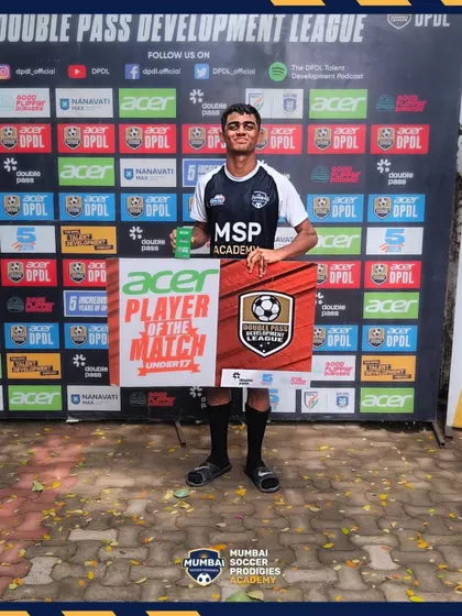 Back-to-back dominance! A player receives his Player of the Match award after a 4-0 win.