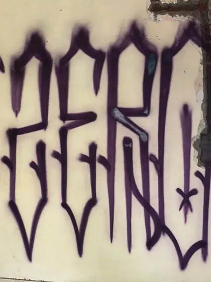 A classic ZERO tag. This one, with its sharp, gothic style, was done in an abandoned spot in Vadodara. A tag is your signature, and this is one of my many letterform styles I've developed over the years.