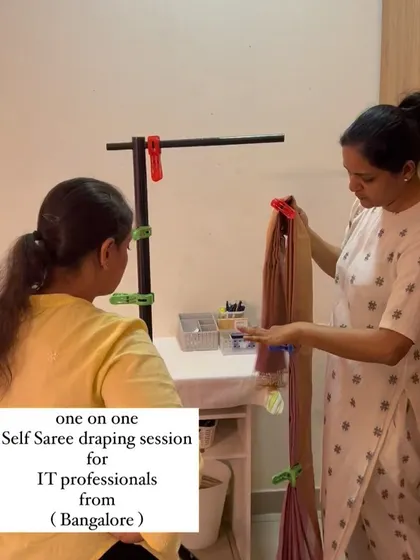 An IT professional learning the art of pre-pleating. This technique is a game-changer for busy women who want to get ready quickly.