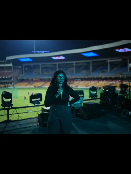 A quiet moment of soundcheck at the stadium before the crowds rushed in. This is where the magic begins, ensuring everything is perfect for the show.