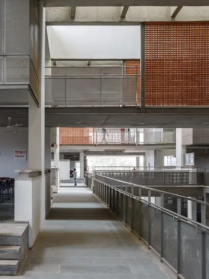 A duplicate image of the informal collaboration space on the steps at VIT.