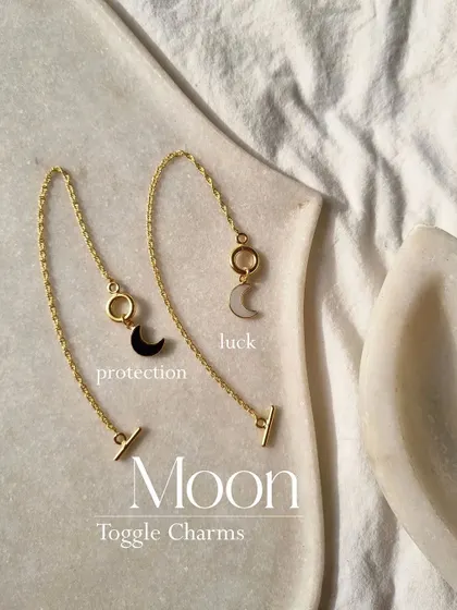Choose your intention with these Moon Toggle Charm bracelets. I designed these so you can carry a specific energy with you. The Black Onyx moon offers protection, while the White Moonstone moon brings luck and new beginnings.