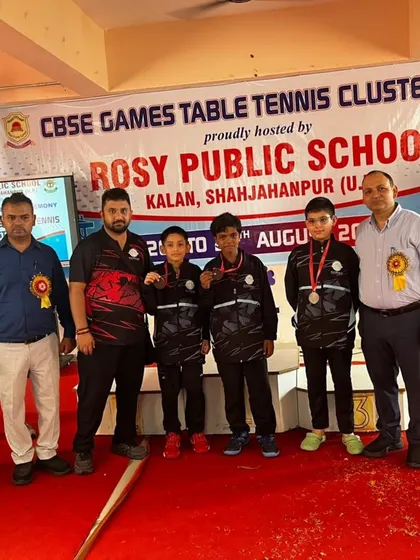 The U-14 Boys team, including Aryaveer Borah and Garv Pandita, proudly displaying their Bronze Medals at the CBSE Cluster Championship. Their performance highlights the growing strength of our junior boys' squad.