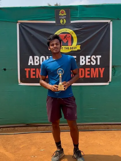 A singles finalist from our AITA 1 Lakh event. Reaching the finals in these tough tournaments is a significant achievement that we celebrate.