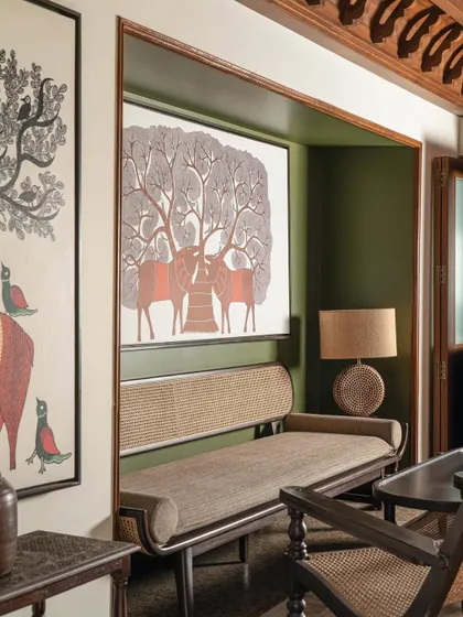 Additional images from the House of Gond, Lord Elgin, Elgin Cafe, and House Around the Oblique Column, further exploring themes of traditional craftsmanship, colonial modernism, and brutalist form.