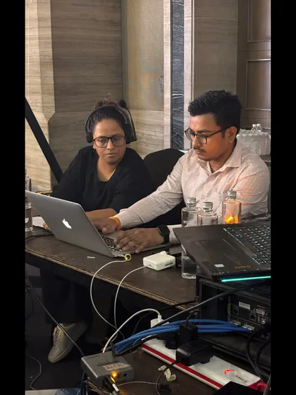 Our team at the console for the VIVO V60e Partners’ Conclave, ensuring a seamless show.