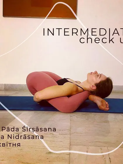 An announcement for our online intensive on Dvi Pada Sirsasana and Yoga Nidrasana. These poses strengthen the back, chest, and core while requiring deep hip rotation.