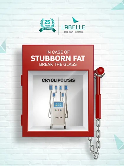 In case of a stubborn fat emergency, break the glass! Our Cryolipolysis treatment is your go-to solution to freeze away unwanted fat effortlessly. No gym, no stress, just results.