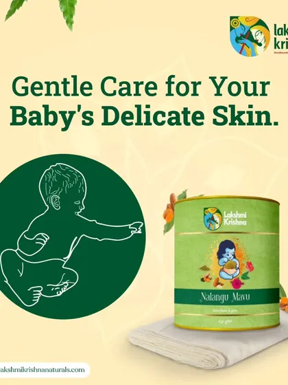 I believe in gentle care for a baby's delicate skin, and our Nalangu Maavu is the perfect example. This traditional herbal bath powder is made with natural ingredients to nourish and protect, just like generations of mothers have trusted.