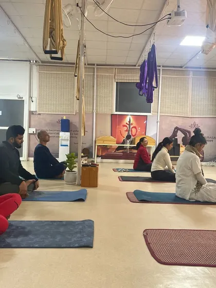 Another angle of our meditation session, showing the focused and peaceful environment we cultivate.