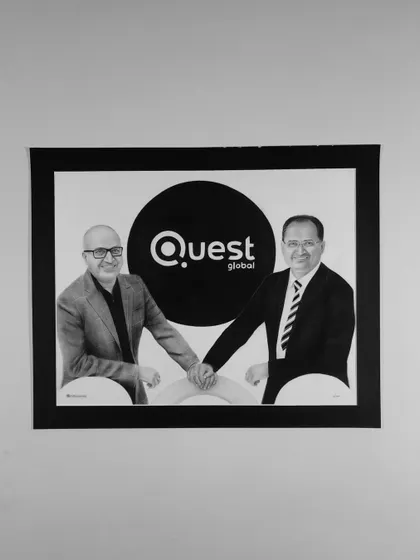 The finished Quest Global portrait.