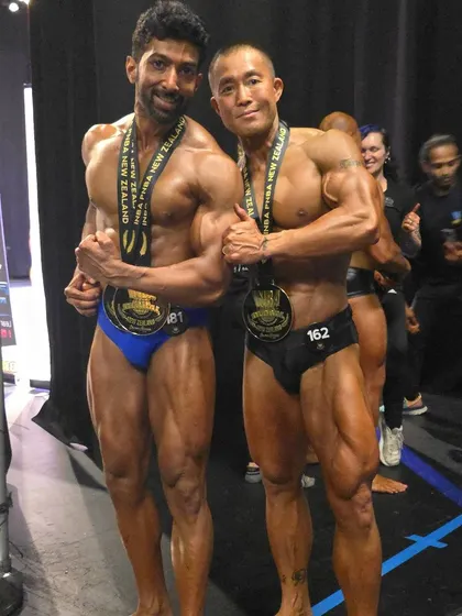 Sharing a moment with another champion backstage. The camaraderie in this sport is incredible.