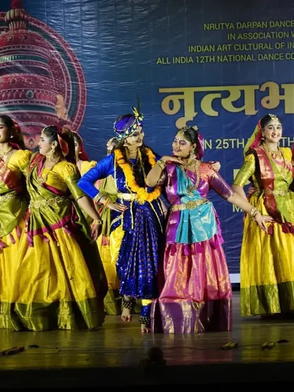 Extensive photo series from our production "Prema Vinod," presented at the Nrutyabharat national contest, highlighting the storytelling of Krishna and the Gopis.