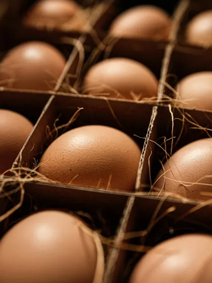Another close-up of the eggs, playing with focus and depth of field to draw the viewer's eye.