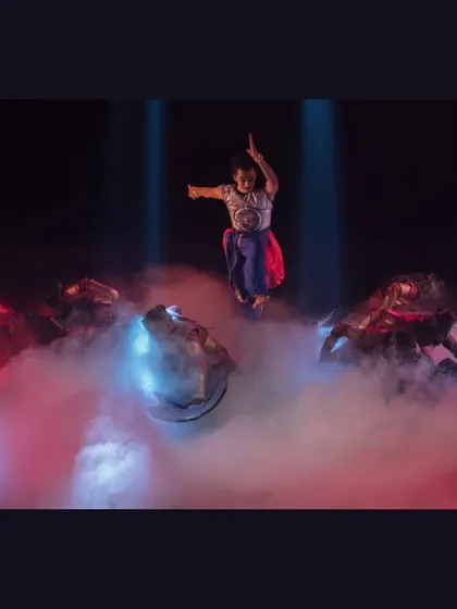 Capturing the raw emotion of the Mahabharata is central to my work. This dynamic scene portrays the fall of Abhimanyu, a moment of intense action and tragedy, choreographed to convey the story's power through movement and stagecraft.