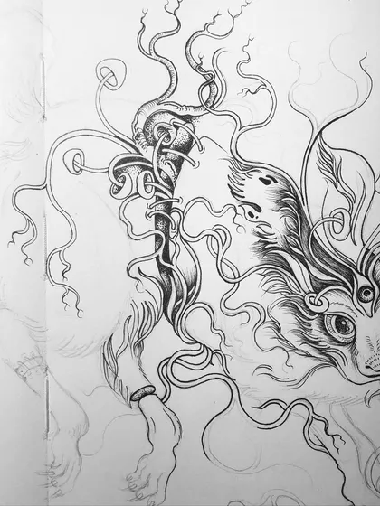 A progress shot of the mythical rabbit.