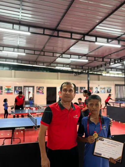 Congratulations to Harshit CM for winning the U-13 boys title at the Accolades club tournament. This picture was taken right here at our training center, his home ground.