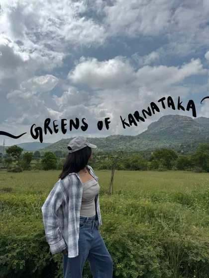 The greens of Karnataka. I used bold, black brush script to title this photo, making the landscape feel even more epic and vast.