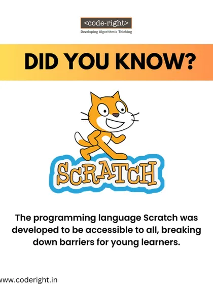 Did you know the programming language Scratch was designed to make coding accessible to everyone? We use Scratch to help kids create their own interactive stories, games, and animations, breaking down barriers for young learners.