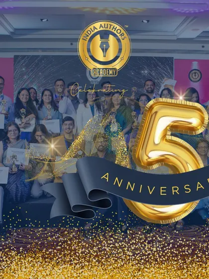 Another celebratory graphic for our 5th anniversary, showcasing our award-winning authors.