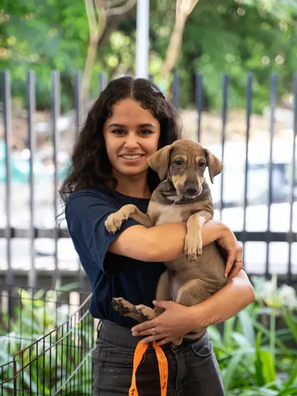 Another happy face from our adoption drive at Maverick & Farmer. Every pup held is a pup one step closer to being adopted.