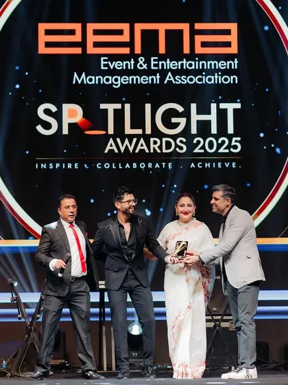 On stage at the EEMA Spotlight Awards 2025. Being recognized by the Event and Entertainment Management Association is a huge honor and pushes me to keep raising the bar as a professional event host and entertainer.