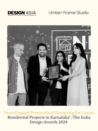 We are honored to be recognized for our work. This award for "Most Elegant Personalized Designing for Luxury Residential Projects" reinforces our commitment to creating unique, high-quality homes for our clients.