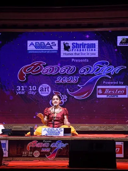 Performing at the Abbas Kalai Vizha to conclude a Margazhi music season. Each concert is a culmination of learning and blessings, and it's a joy to present traditional compositions on such respected platforms.