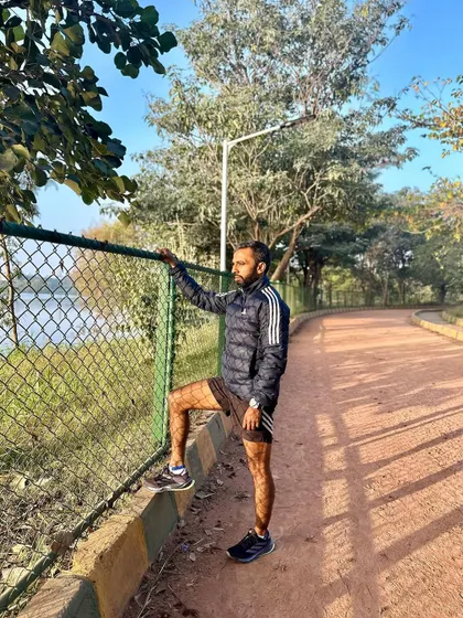 Taking a moment to appreciate the view and the comfort of the Supernova Rise shoes after a good run.