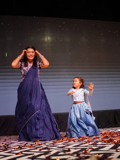 Age is no barrier to dance. This adorable performance by a mother and her young daughter was one of the most heartwarming moments of the sangeet night.