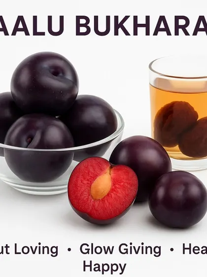Aalu Bukhara, or plum, is a fantastic fruit for digestive health due to its high fiber content. It's also packed with antioxidants and potassium, which help control blood pressure and give your skin a natural glow.