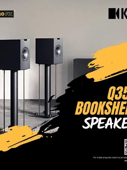 The KEF Q350 Bookshelf Speakers deliver a striking acoustic performance. Ideal for audiophiles who appreciate precision, these speakers are a perfect addition to any modern audio setup, whether for vinyl or digital music.