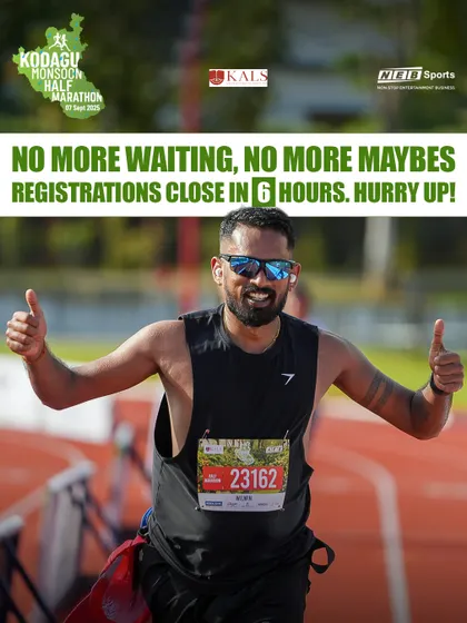 Six hours left to register. Don't miss your chance to run through the clouds, the mist, and the magic of Kodagu.