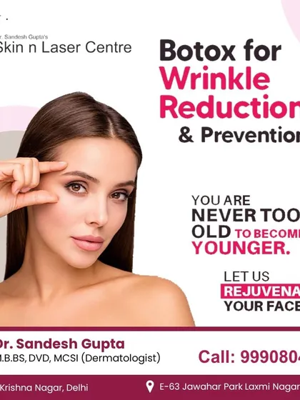 You are never too old to become younger. This image shows the common areas where Botox is used for wrinkle reduction and prevention, helping you rejuvenate your face and maintain a youthful look.
