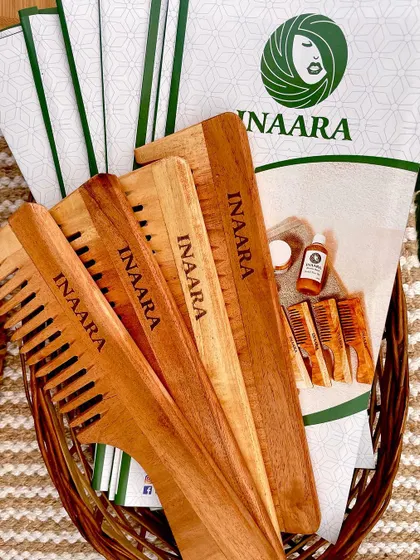 Ditch the plastic and care for your scalp with my Neem Wooden Combs. They are naturally anti-bacterial, reduce dandruff and breakage, and gently massage the scalp to promote healthy hair growth.