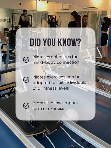 Did you know? Pilates emphasizes the mind-body connection, can be adapted for all fitness levels, and is a low-impact form of exercise.