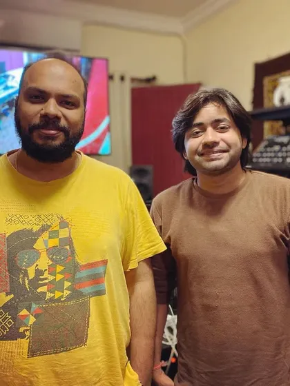 A late-night sitar recording session with the brilliant music producer Meghdeep Bose ji. I'm always ready to work until we capture that perfect take.