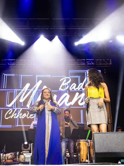 A fun, interactive moment on stage in San Jose. I love to engage with my fellow performers and the audience.