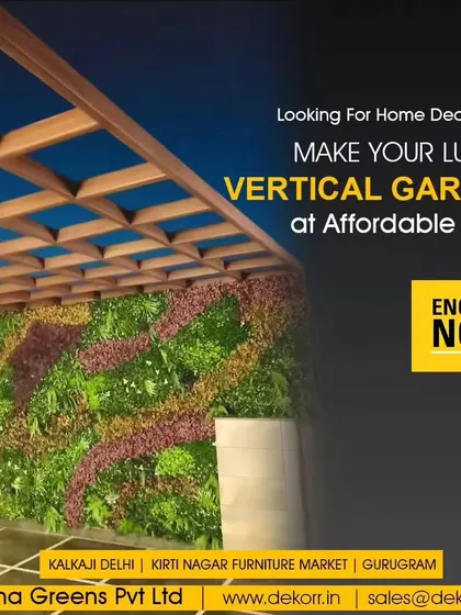 Looking for home decoration? We can make you a luxury vertical garden at an affordable price, like this beautiful installation on a rooftop, adding greenery and color against the sky.