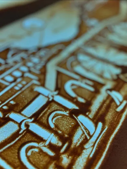 A highly detailed scene from the 'Rings of Power' sand animation. Crafting the complex machinery and architecture of Middle-Earth was a fantastic artistic challenge.