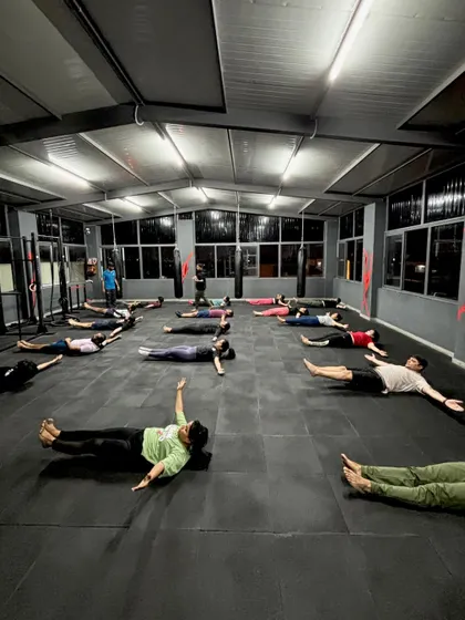 Step by step, day by day. A shot of our class working on core exercises together. This is what long-term fitness looks like.