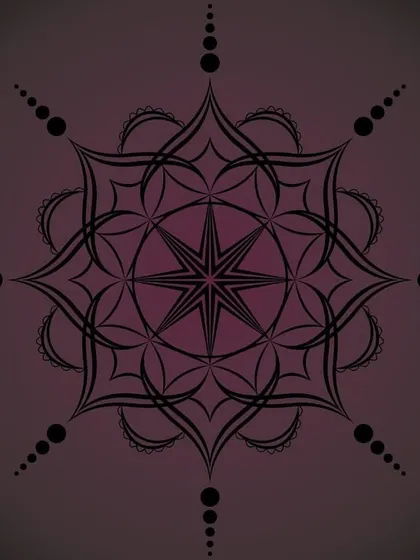 A dark, intricate mandala design. Mandalas are all about finding balance and harmony, and creating them is a meditative process for me.