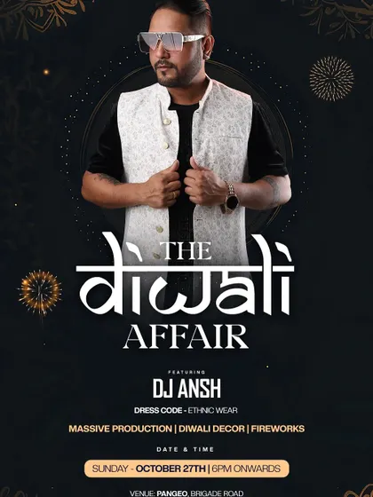 The official poster for 'The Diwali Affair'. I love playing at festive events where everyone comes dressed in their best ethnic wear.