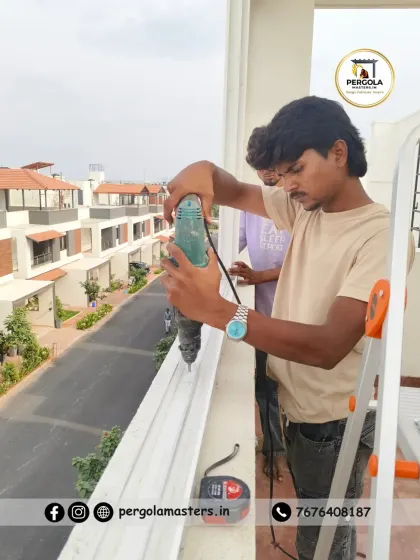 An essential step in our process is the precise drilling and securing of the window frame. Our technician is using professional-grade tools to ensure a perfect, stable fit. This attention to detail during the UPVC window installation guarantees long-term durability and flawless operation.