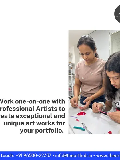 One-on-one mentorship with a professional artist is at the core of my teaching philosophy. This image captures a moment of focused guidance and collaboration.