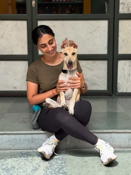 A quiet moment with Mooli before she heads home. It's always bittersweet saying goodbye to these wonderful pups.